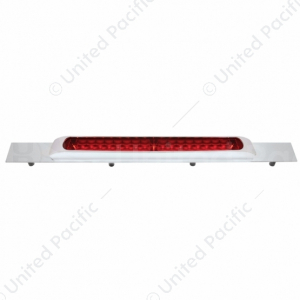 Chrome Top Mud Flap Plate With 19 LED 17" Light Bar & Bezel - Red LED/Red Lens (Each)