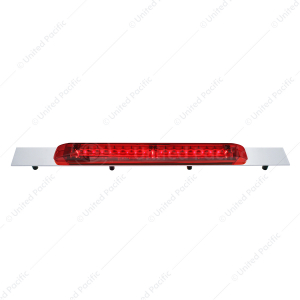 Chrome Top Mud Flap Plate With 19 LED 17" Light Bar - Red LED/Red Lens (Each)