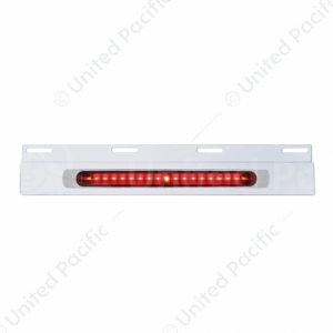 Stainless Top Mud Flap Plate With 19 LED 17" Light Bar & Bezel - Red LED/Red Lens (Each)