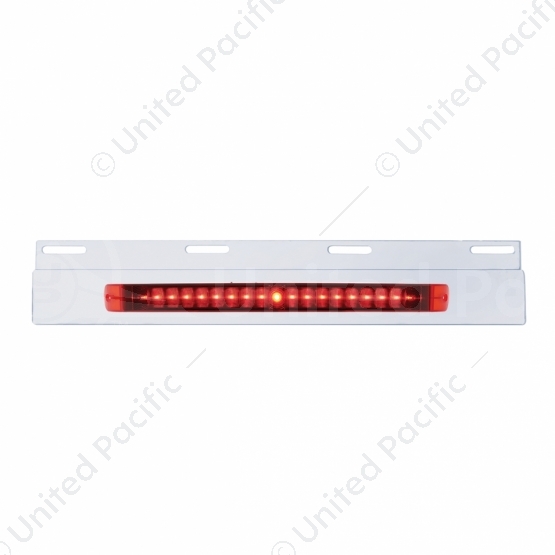 Stainless Top Mud Flap Plate With 19 LED 17" Light Bar - Red LED/Red Lens (Each)
