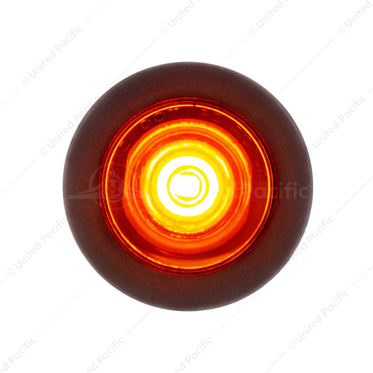 1 LED 3/4" Mini Clearance Light Amber LED With Amber Lens With Rubber Grommet (Bulk)