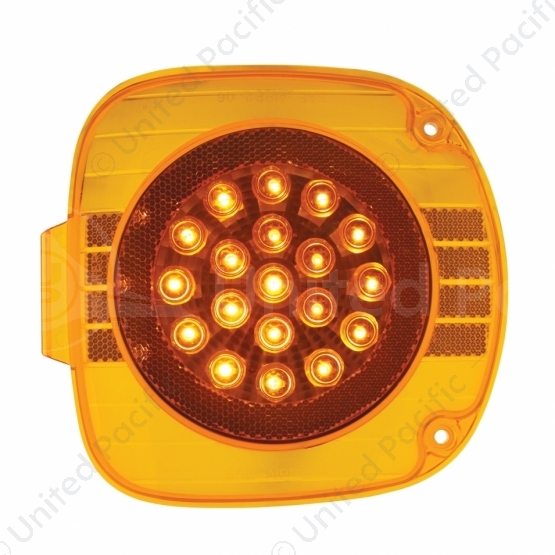 22 LED Turn Signal Light With Reflector For 1996-2010 Freightliner Century - Amber LED/Amber Lens