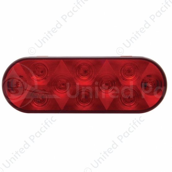 10 LED 6" Oval Stop/Turn/Tail Light - Red LED/Red Lens (Bulk)