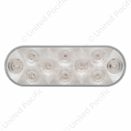 10 LED 6" Oval Utility Light - White LED/Clear Lens (Bulk)