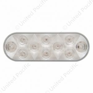 10 LED 6" Oval Utility Light - White LED/Clear Lens (Bulk)