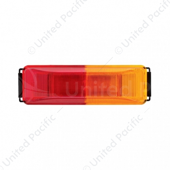 6 LED Rectangular Fender Mount Light (Clearance/Marker) With Amber & Red Lens, And Black Bracket (Bu