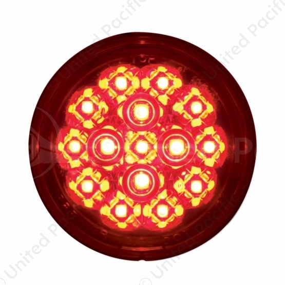 15 LED 2-3/8" Dual Function Signal Light For Harley Motorcycle - Red LED/Red Lens