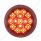 15 LED 2-3/8" Dual Function Signal Light For Harley Motorcycle - Red LED/Clear Lens