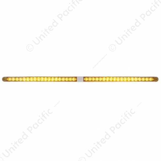 Dual 14 LED 12" Reflector Light Bars With Bezel - Amber LED/Amber Lens