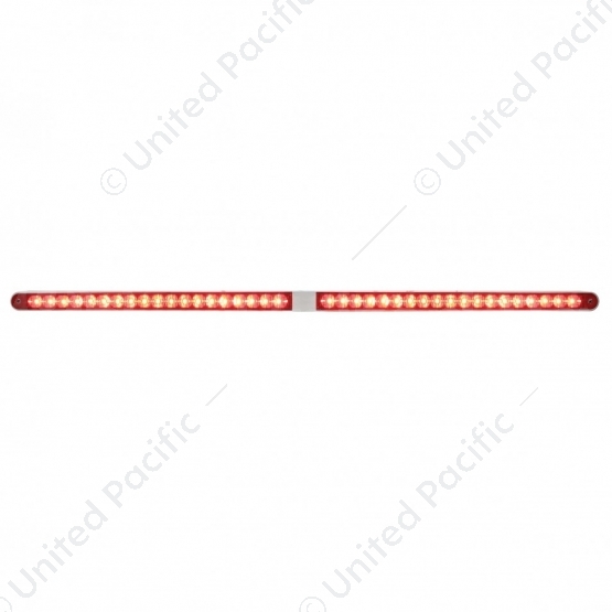 Dual 14 LED 12" Reflector Light Bars With Bezel - Red LED/Red Lens
