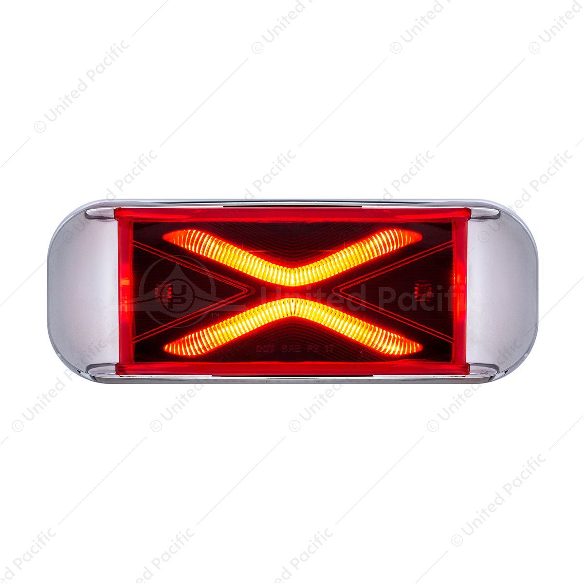 4 LED Saber Rectangular Marker Light With Red Lens