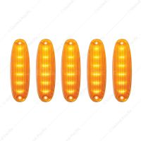 6 Amber LED Cab Lights For 2008-2017 Freightliner Cascadia - Amber Lens (5-Pack)