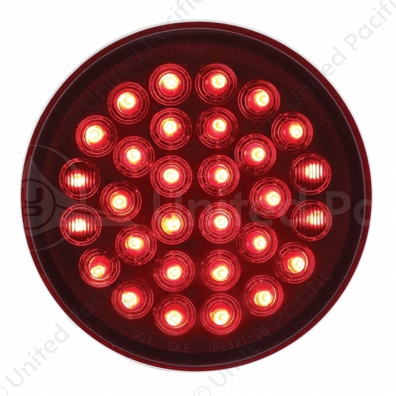 30 LED 4" Round Light (Stop, Turn & Tail) - Red LED/Red Lens