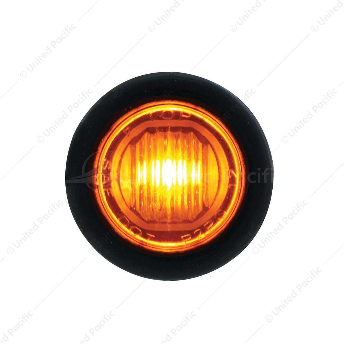 Single SMD LED 3/4" Mini Light (Clearance/Marker) With Rubber Grommet - Amber LED/Amber Lens