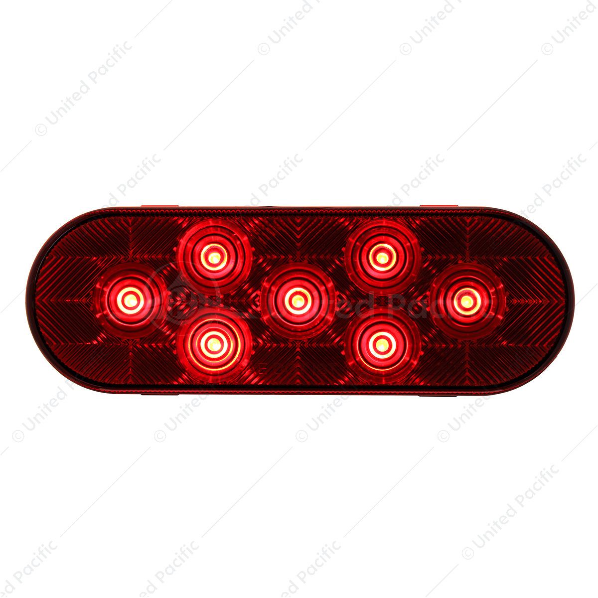 7 LED Oval Light (Stop, Turn & Tail) - Red LED/Red Lens (Bulk)