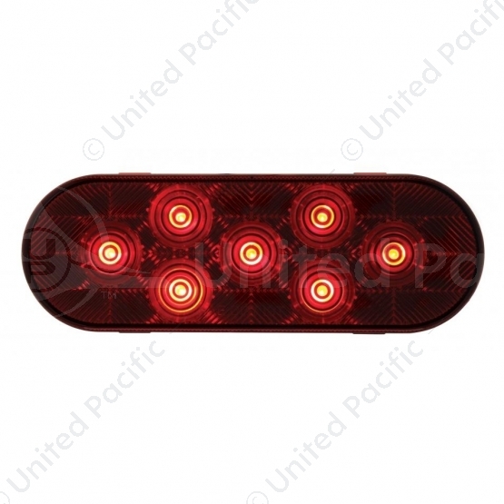 7 LED Oval Light (Stop, Turn & Tail) - Red LED/Red Lens