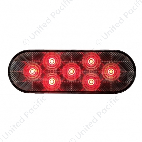 7 LED Oval Light (Stop, Turn & Tail) - Red LED/Clear Lens
