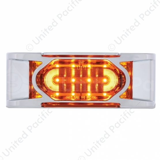 16 LED Reflector Light (Clearance/Marker) With Chrome Bezel - Amber LED/Amber Lens