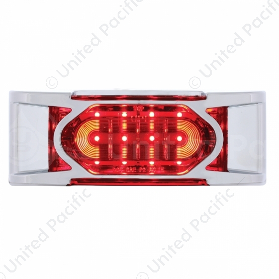 16 LED Reflector Light (Clearance/Marker) With Chrome Bezel - Red LED/Red Lens