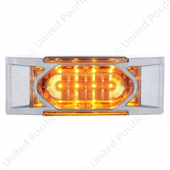 16 LED Reflector Light (Clearance/Marker) With Chrome Bezel - Amber LED/Clear Lens