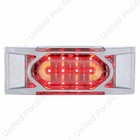16 LED Reflector Light (Clearance/Marker) With Chrome Bezel - Red LED/Clear Lens