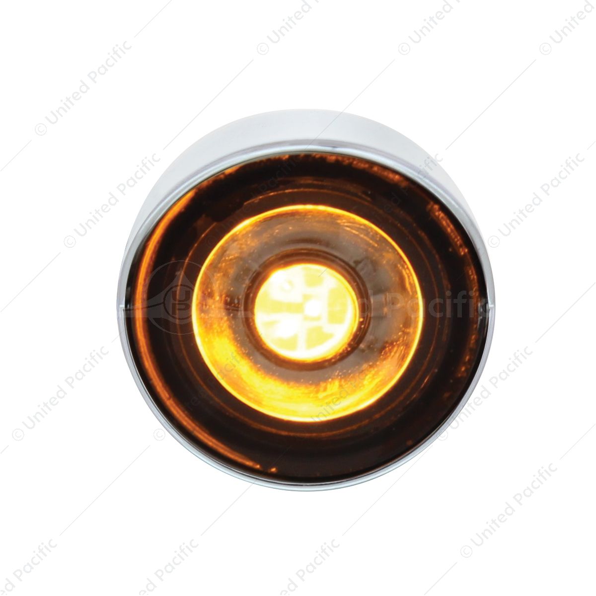3 High Power LED 1" Light (Clearance/Marker) With Visor - Amber LED/Clear Lens