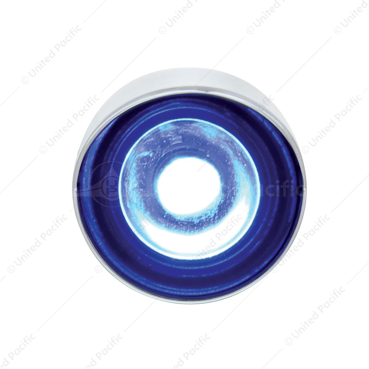 3 High Power LED 1" Light (Clearance/Marker) With Visor - Blue LED/Clear Lens