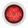 7 LED 4" Round SS Flange Light (Stop, Turn & Tail) - Red LED/Red Lens