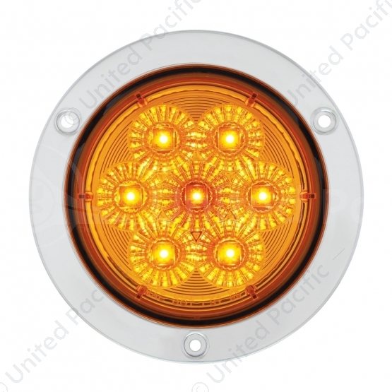 7 LED 4" SS Flange Turn Signal Light - Amber LED/Amber Lens