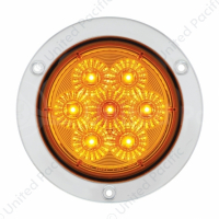 7 LED 4" SS Flange Turn Signal Light - Amber LED/Amber Lens