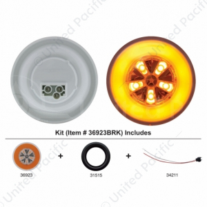 18 LED 4" Round GloLight (Turn Signal) - Amber LED & Amber Lens