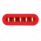 22 LED 6" Oval GloLight With Divider Bar Inner Design (Stop, Turn & Tail) - Red LED/Red Insert (Bulk