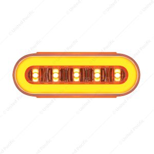 22 LED 6" Oval Clear Lens With Halo Insert GloLight Light - Amber LEDs/Amber Insert (Card)