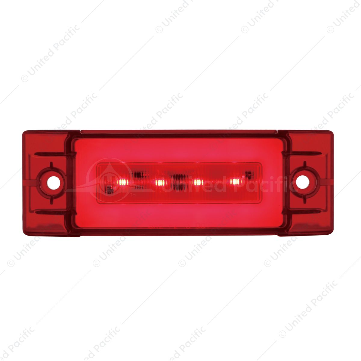 16 LED Rectangular GloLight (Clearance/Marker) - Red LED/ Red Lens (Bulk)