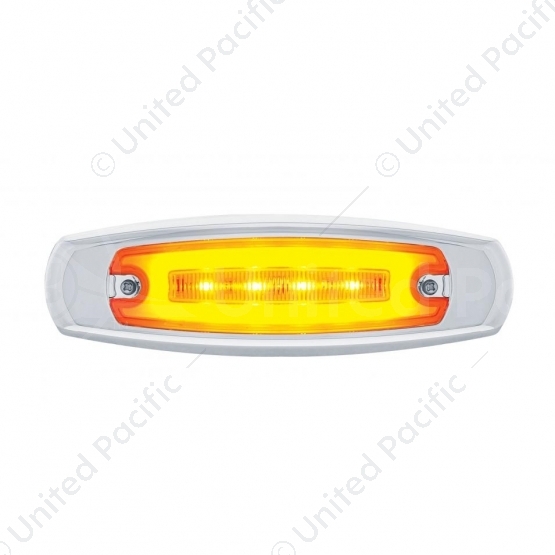 16 LED Rectangular GloLight With Bezel (Clearance/Marker) - Amber LED/Amber Lens