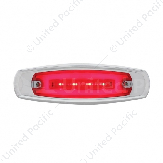 16 LED Rectangular GloLight With Bezel (Clearance/Marker) - Red LED/Red Lens