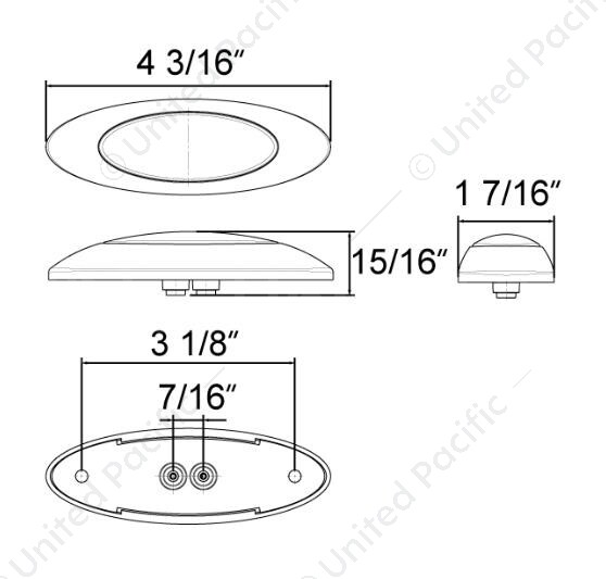 6 LED M5 Millennium GloLight (Clearance/Marker) - Amber LED/Amber Lens