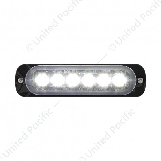 6 High Power LED Super Thin Directional Warning Light - White LED (Bulk)