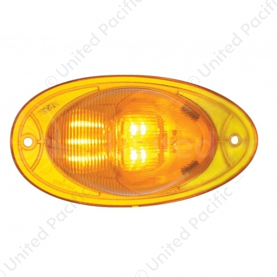 7 LED Turn Signal Light For 2008-2017 Freightliner Cascadia - Dome Lens, Amber LED/Amber Lens