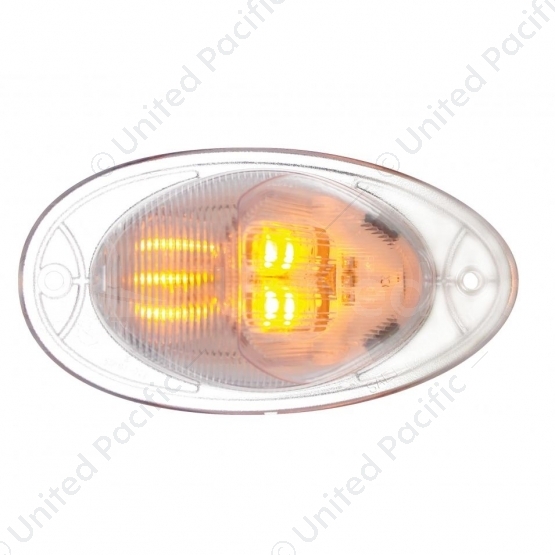 7 LED Turn Signal Light For 2008-2017 Freightliner Cascadia - Dome Lens, Amber LED/Clear Lens