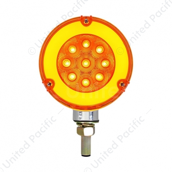 54 LED Single Stud Double Face GloLight (Turn Signal) - Amber & Red LED/Amber & Red Lens