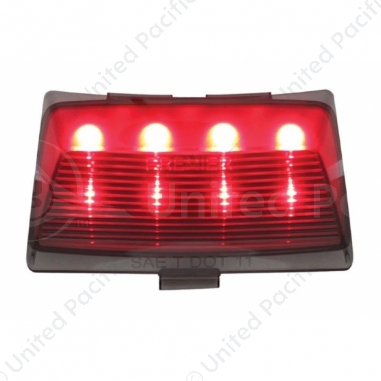 8 LED Fender Tip Light For Harley Motorcycle- Red LED/Smoke Lens