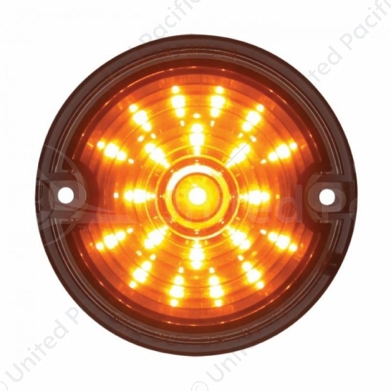 21 LED 3-1/4" Dual Function Signal Light For Harley Motorcycle With 1157 Plug - Amber LED/Smoke Lens