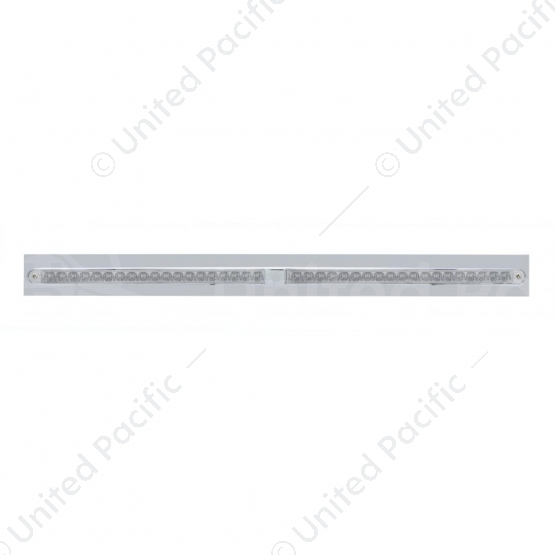 Chrome Top Mud Flap Plate With Two 19 LED 24" Reflector Light Bars - Red LED/Clear Lens (Each)