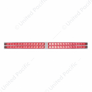 Chrome Top Mud Flap Plate With Four 14 LED 24" Light Bars - Red LED (Each)