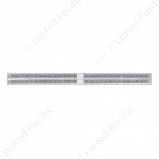 Chrome Top Mud Flap Plate With Four 14 LED 24" Light Bars - Red LED/Clear Lens (Each)