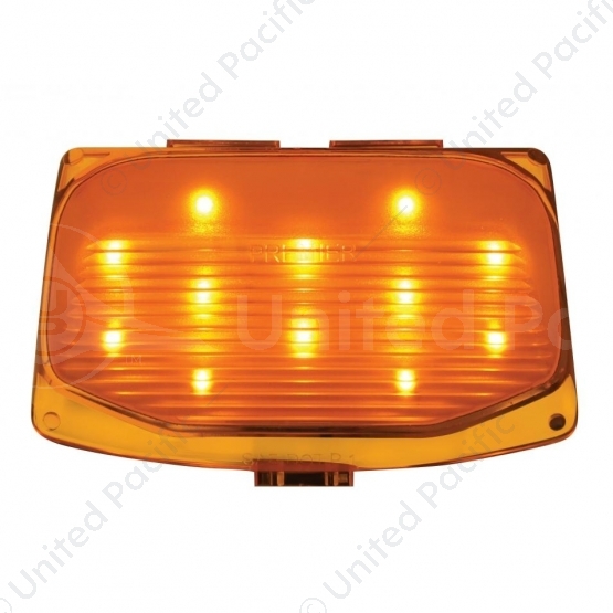 12 LED Front Fender Tip Light For Harley Motorcycle- Amber LED/Amber Lens