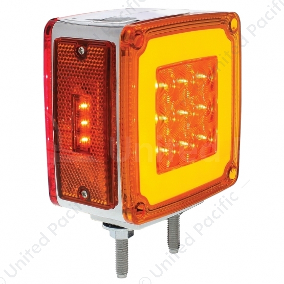 GloLight 53 LED Double Stud Double Face Turn Signal With Side Marker-Passenger-Amber & Red LED/Amber