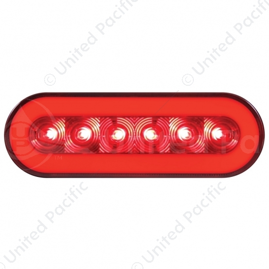 22 LED 6" Oval GloLight (Stop, Turn & Tail) - Red LED/Red Lens