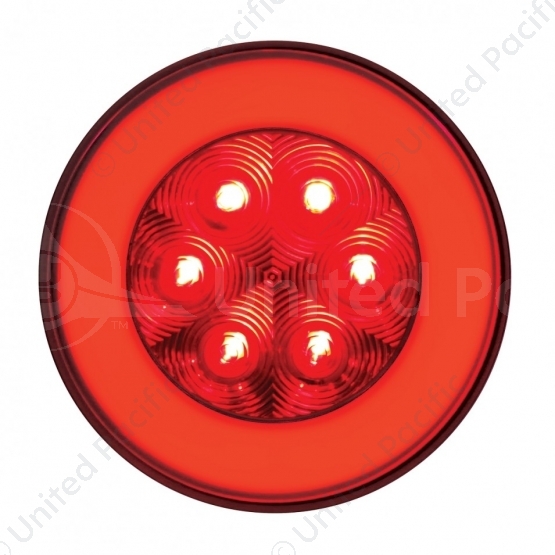 21 LED 4" Round GloLight (Stop, Turn & Tail) - Red LED/Red Lens